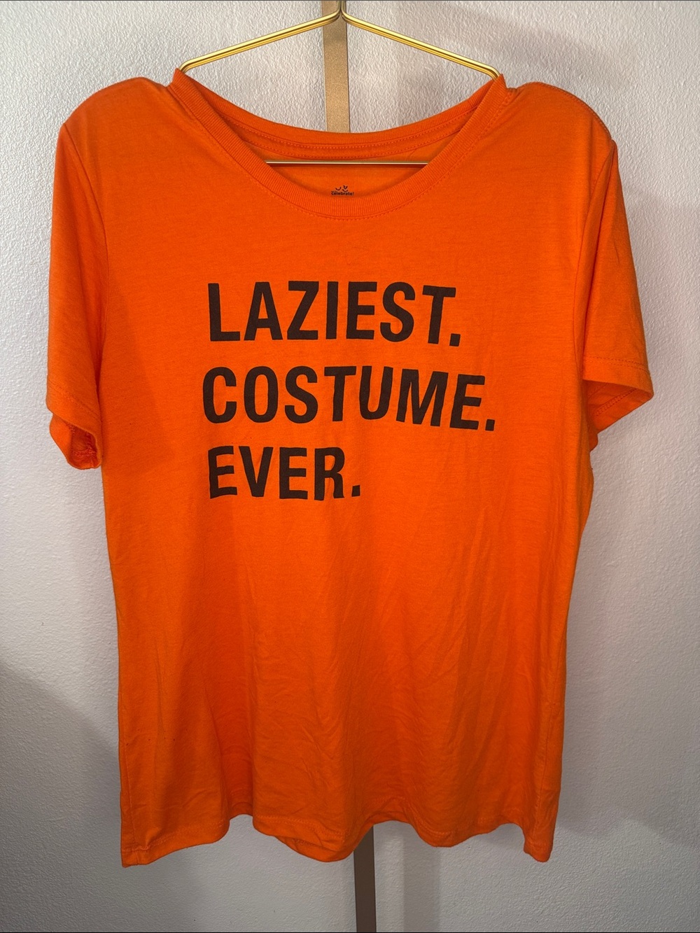 LAZIEST. COSTUME. EVER. Orange Graphic Women’s Tee- large
